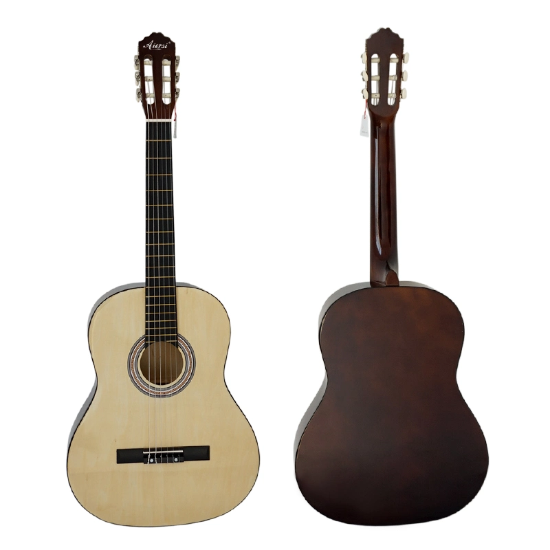 China Aiersi Brand 39 Inch Nylon String Cheap Price Basswood Colour Student Classical Guitar Instruments