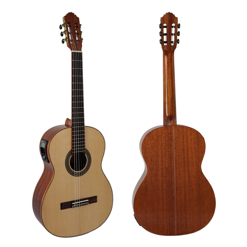 Flame Maple Back and Side Solid Top Vintage Classical Guitar