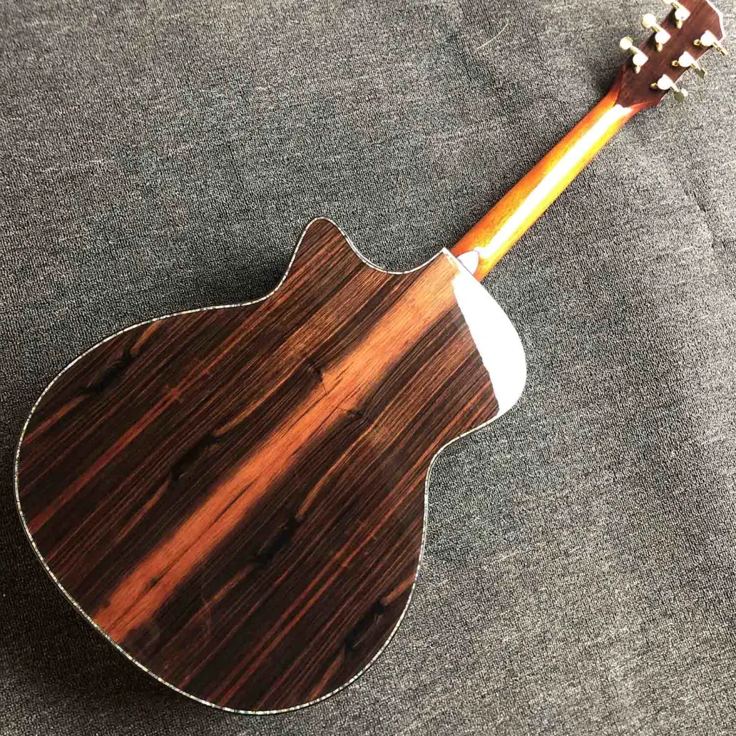 Real Abalone PS14 Koa Wood Acoustic Guitar Ebony Fingerboard Cocobolo Back Side Cutaway Koa Acoustic Guitar A11 A22 Electronic Pickup EQ