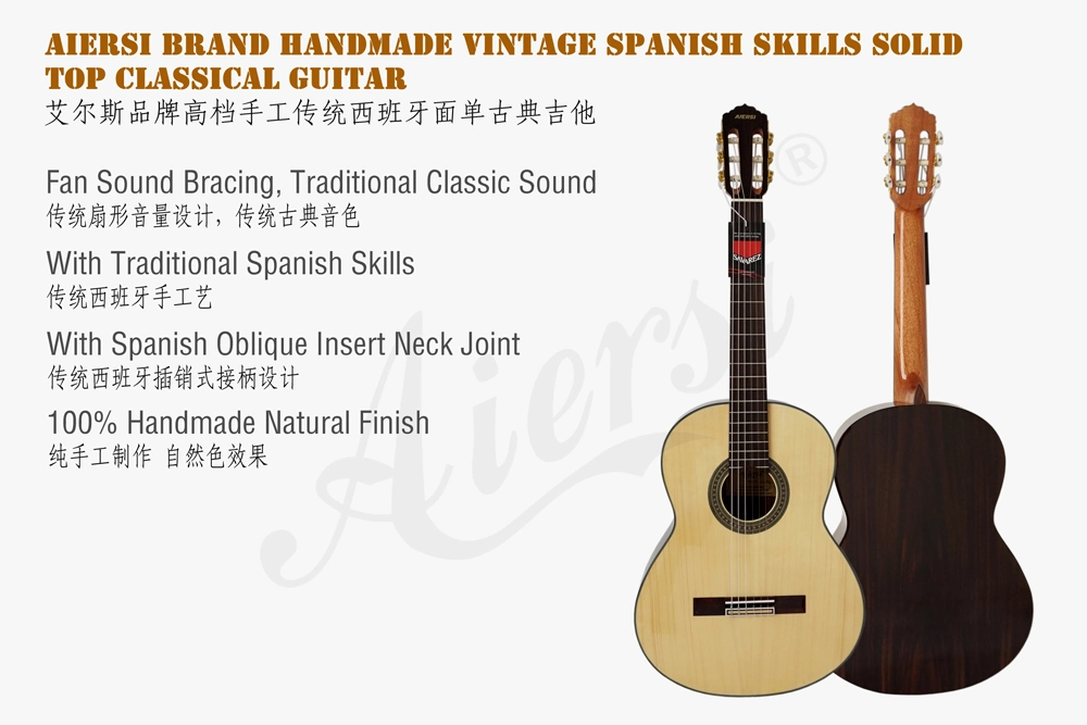 High Quality Handmade Spanish Nylon String Guitar for Sale