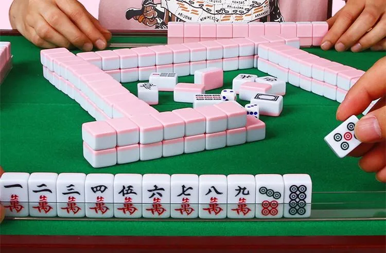 24mm Travel Chinese Mahjong Tiles Portable Travel Mini Mahjong Game