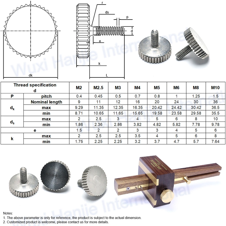 China Thumb Screws Stainless Steel Knurled Thin Thumb Screws