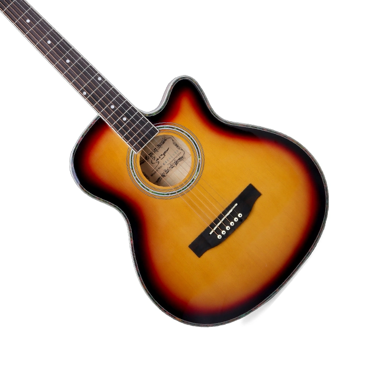 2019 Hot Sale Musical Instrument Thin Body Black Acoustic Guitar