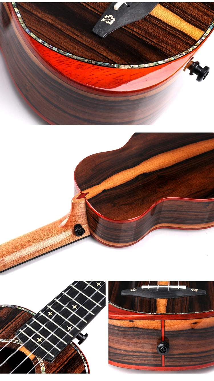 China Musical Instrument Ziricote Wood Soprano Ukulele