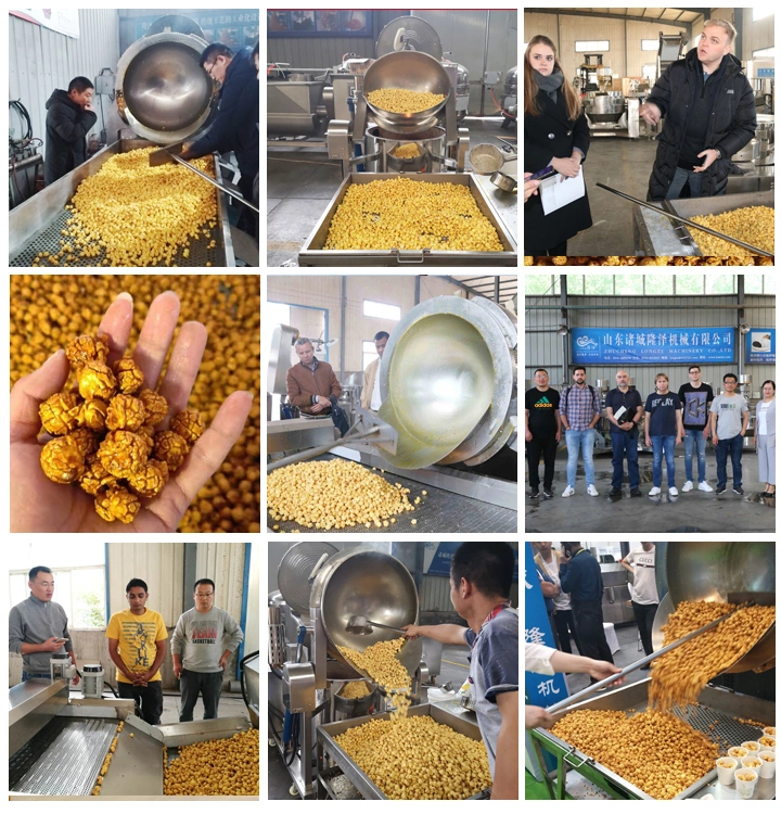 High Productivity Industrial Electric Chocolate Popcorn Making Gas Machine Caramel Popcorn Machine Big Approved Ce Approved