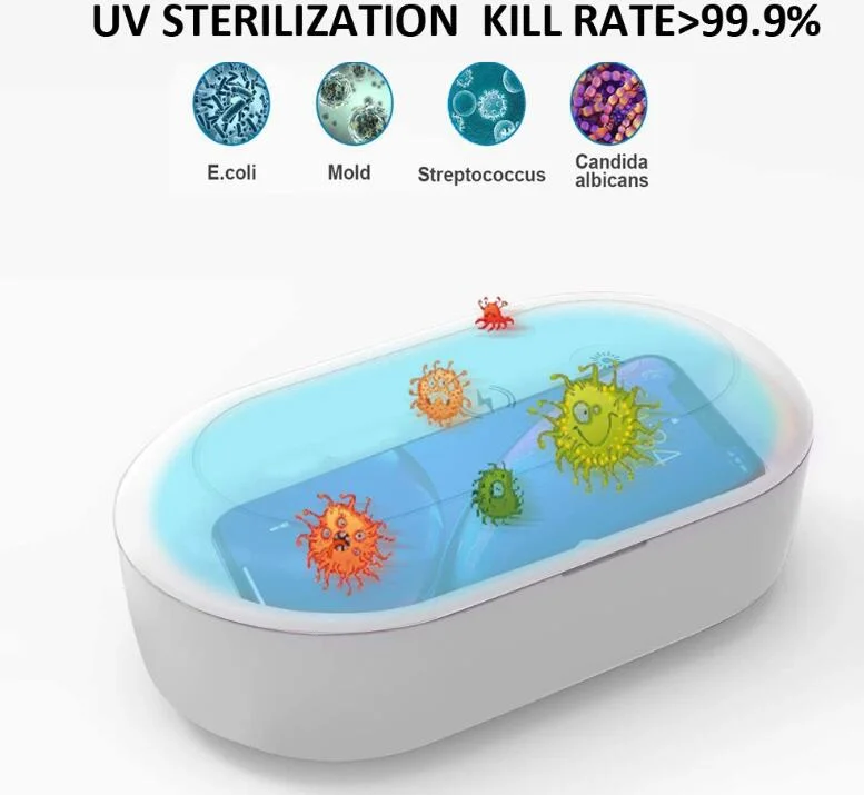 Mobile Phone Sterilization Box Aromatherapy UV Sterilization Mask Sterilizer 15W Wireless Charger