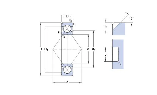 Four-Point Contact Ball Bearings Qj1028-N2-MPa-C4 Qj1030-N2-MPa Qj1032-N2-MPa Qj1034-N2-MPa Qj1038-N2-MPa Qj1040-N2-MPa Qj1044-N2-MPa Qj1048-N2-MPa