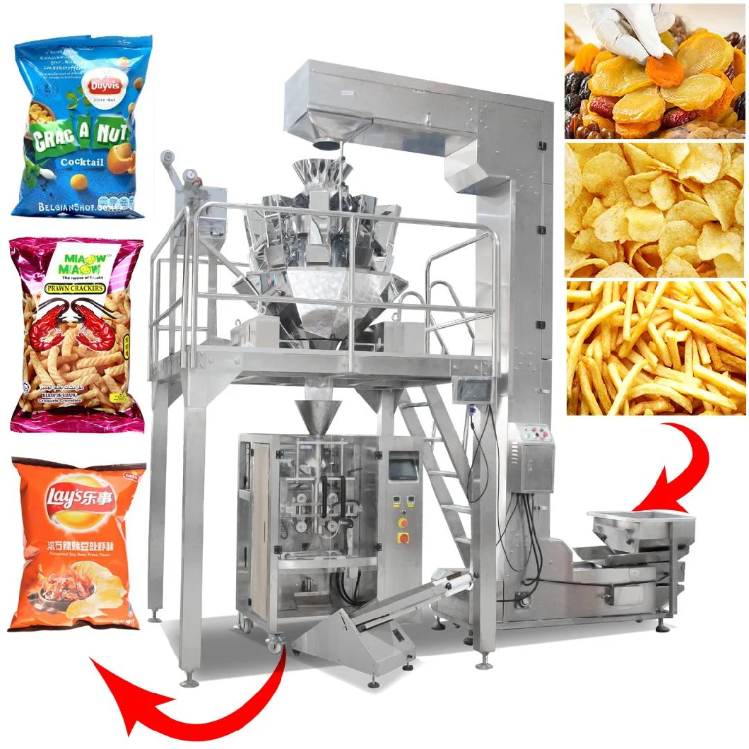Automatic Vertical Forming Filling Sealing Puffed Food Packing Machine Chips Snack Packing Machine Nitrogen Packing Snack