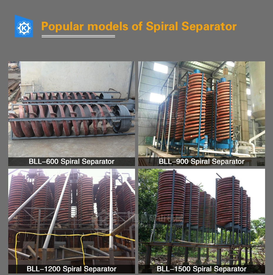 Spiral Chute Used for Separating Various Minerals Mine Equipment for Gold Processing From Jiangxi Hengchang