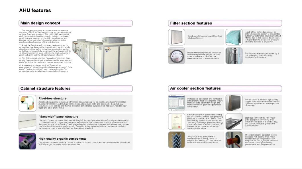 Central Station Air Handling Unit Air Handler Purified Air Constant Temperature and Humidity Ahu