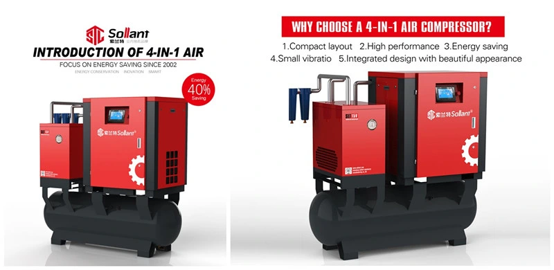 15HP 11kw Integrated Laser Cutting Air Compressor with Air Dryer Air Tank Fine Filter Slt-15V