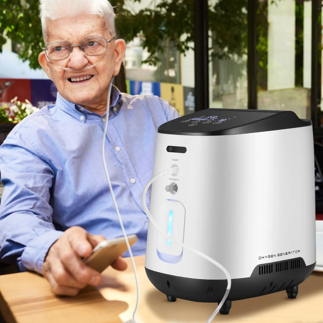 ISO13485 CE Certified Portable Oxygen Concentrator1-7L Household Oxygen Device with Nebulizer for Sale