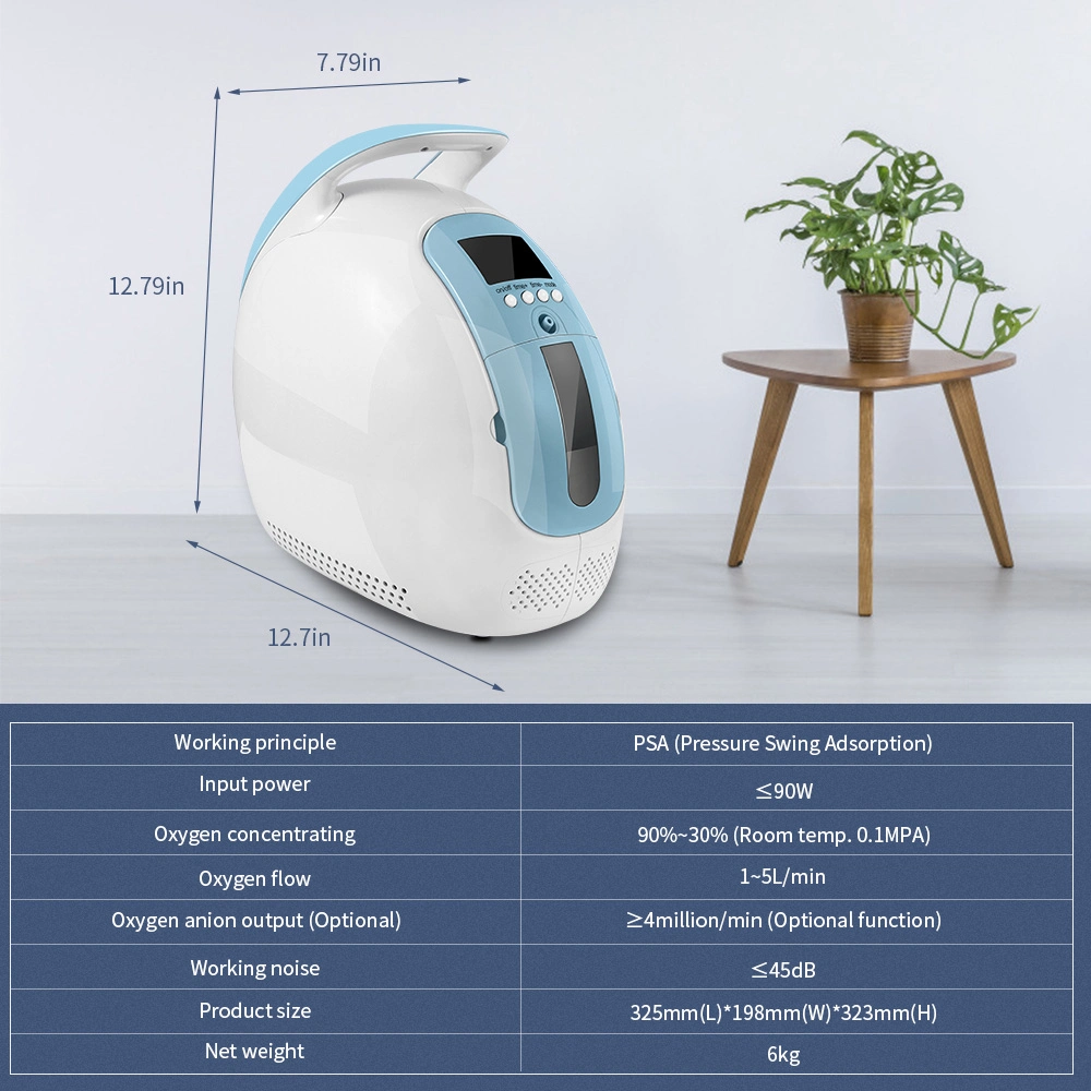 Low Noise 1-5L Small Portable Oxygen-Concentrator Mini Portable Oxygen Concentrator