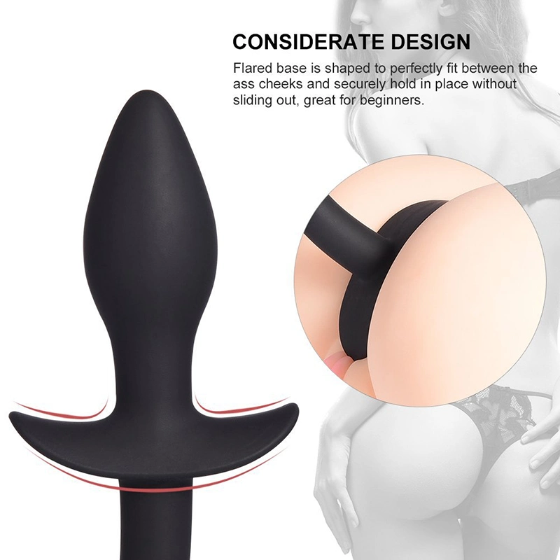Waterproof Medical Silicone Soft Whip with Tail Sex Toy Anal Plug