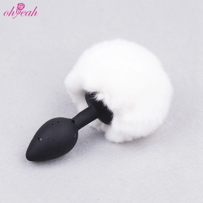 Wholesale Fluffy Ball Rabbit Tail Ass Silicone Adult Butt Sex Toys Anal Plug