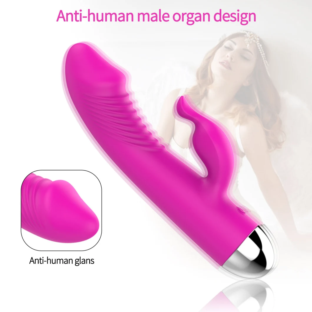 Double Vibration Multiple Speed USB Rabbit Vibrator Sex Toy for Women