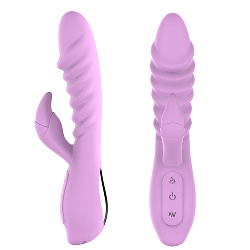 Silicone Rabbit Vibrator G-Spot Adult Female Sex Toys Clitoral Heating Vibrator