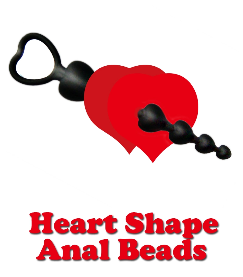 Long Heart Shape Soft Silicone Anal Sex Bead Anal Butt Plug