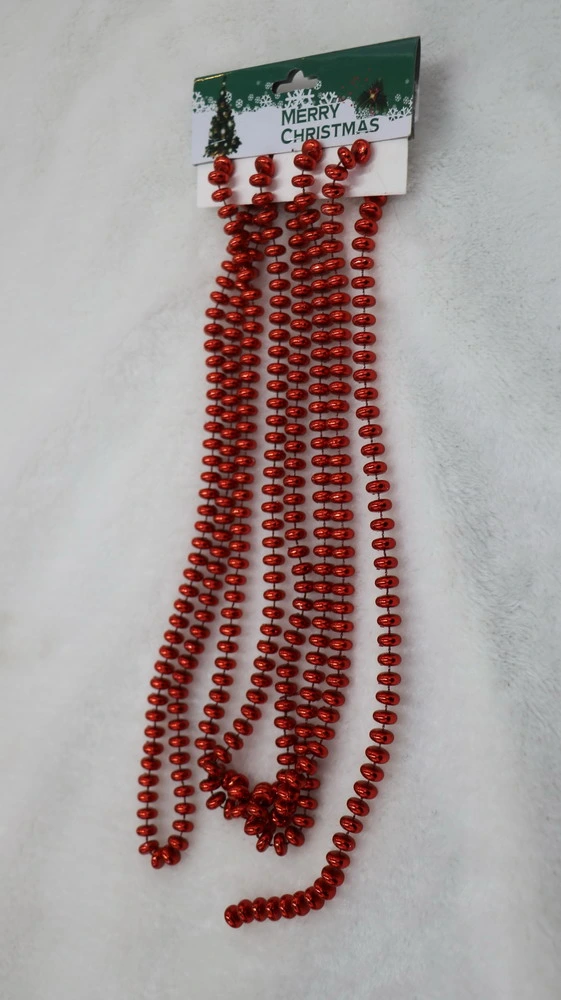 Party Decorated Plastic Bead Chain Shiny Red Christmas Bead Garlands