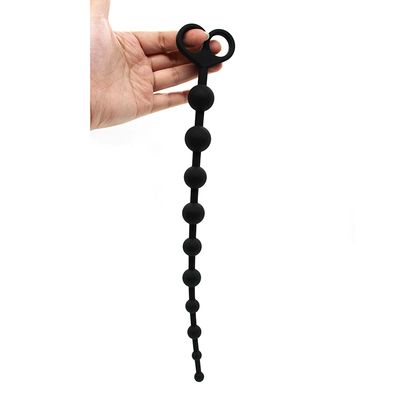 Wholesale Silicone Anal Plug Butt Sex Toys with 10 Extra Long Anal Beads