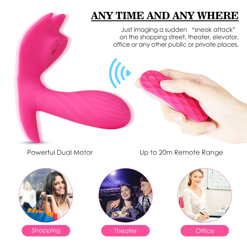 Double Penis Silicone Sex Toy Vibrating and Sucking Vibrator Sex Dildo for Women