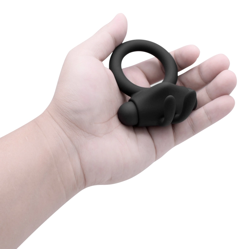 Silicone Rabbit Vibrator Penis Cock Ring Lock for Male Sex
