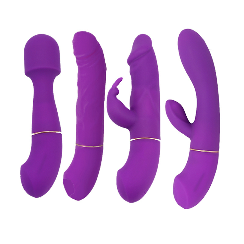 Best Selling 4 Vibrating Interchangeable G Spot Clitoris Wand Massage Vibrator Sex Toys for Women