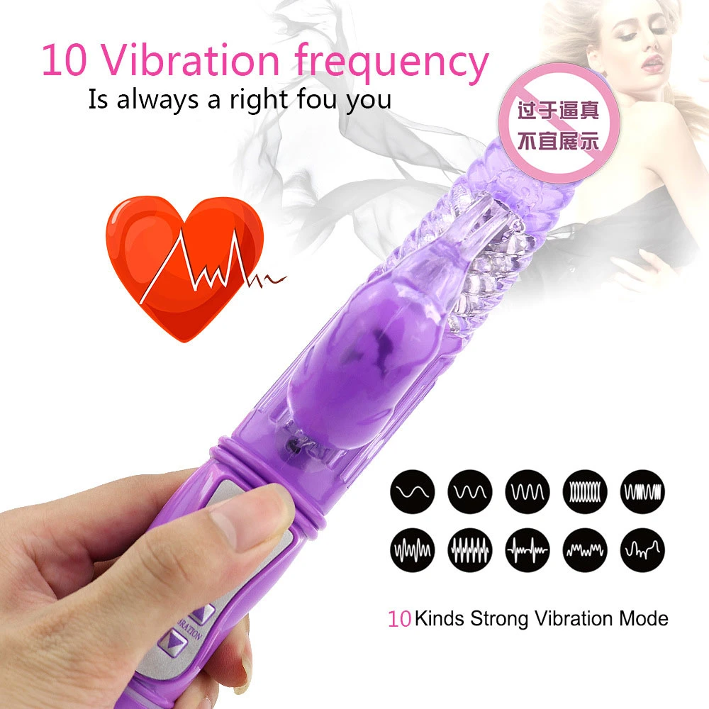 Female G Spot Massager Realistic Rotating Dildo Vibrator Sex Toy Rabbit Dildo Vibrator