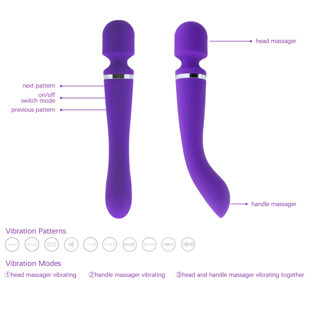 Wand Massager Double Motor Wand Massage Sex Toy for Girl