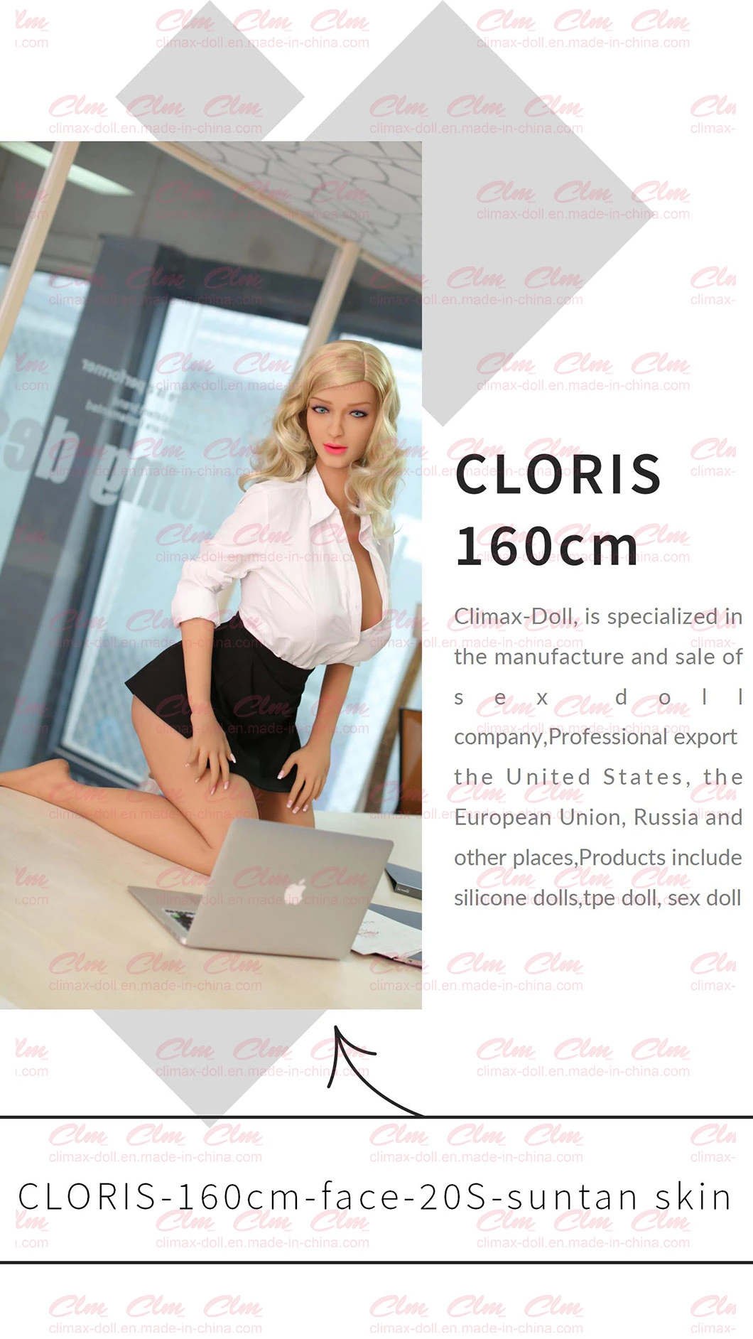 Clm (Climax Doll) 160cm Realistic Male Sex Toys D Cup Sex Doll Sex Toy