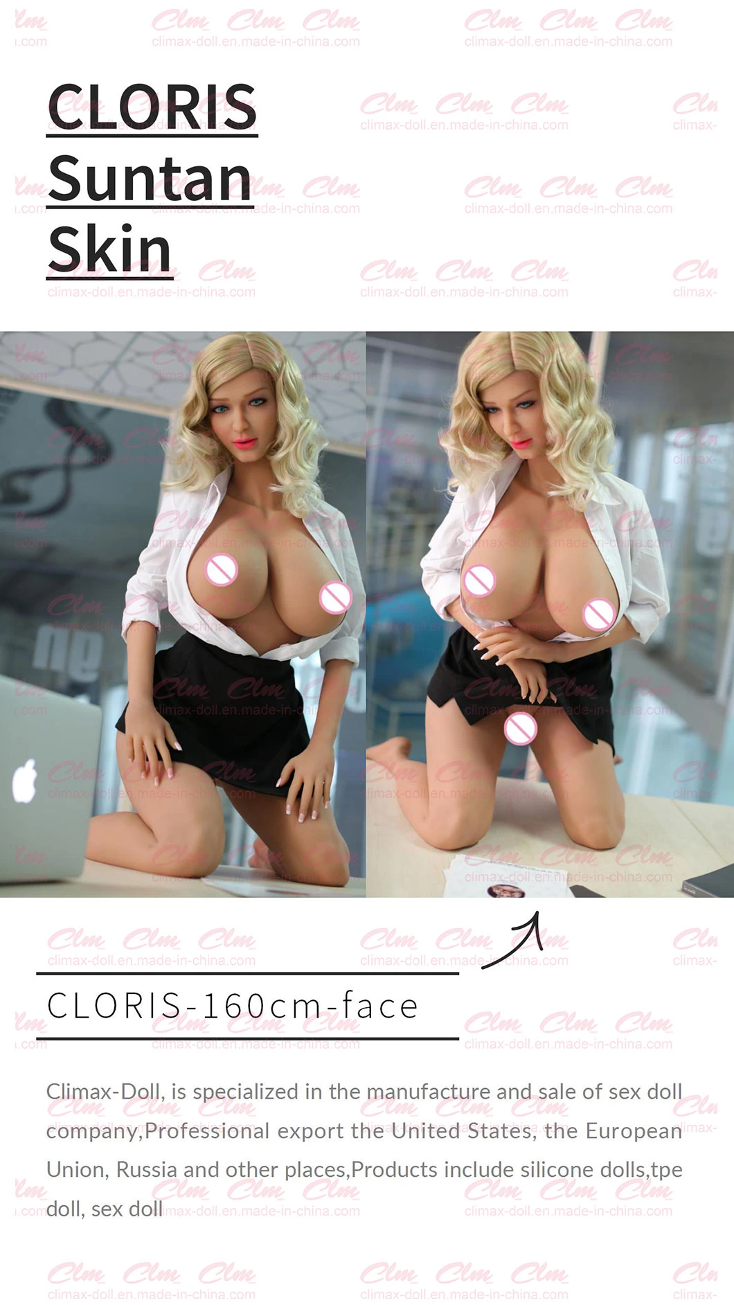 Clm (Climax Doll) 160cm Realistic Male Sex Toys D Cup Sex Doll Sex Toy