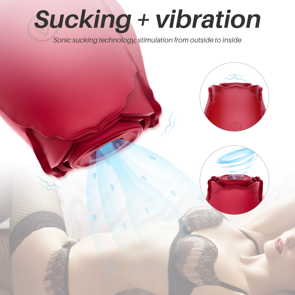 New Amazon Hot Sale Waterproof Silicone Clit Sucking Vibrator Sex Toy Women Nipple Stimulator Clit Sucker Rose Vibrator