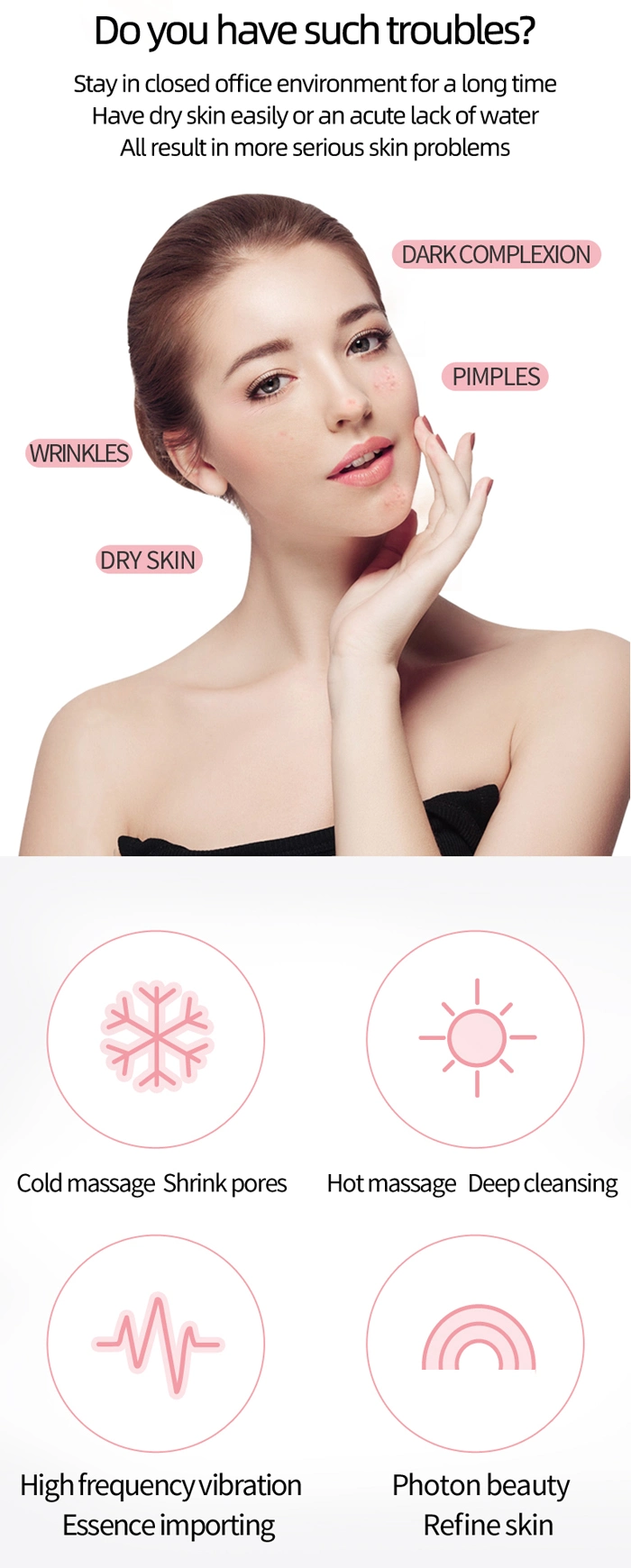 Beauty Home Skin Lifting Beauty Hot and Cold Vibration Device