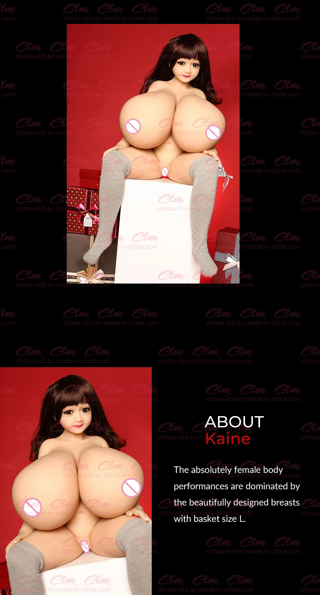 Clm (Climax Doll) Mini Loli Size Big Boobs Adult Sex Doll Cheap Price Real Touch Vagina Anus 2 Holes TPE Sex Toy for Men