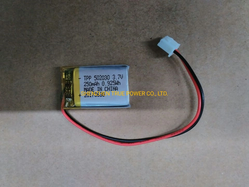 High Quality 250mAh Lipolymer Battery 502030 with MSDS for Sex Toys Battery