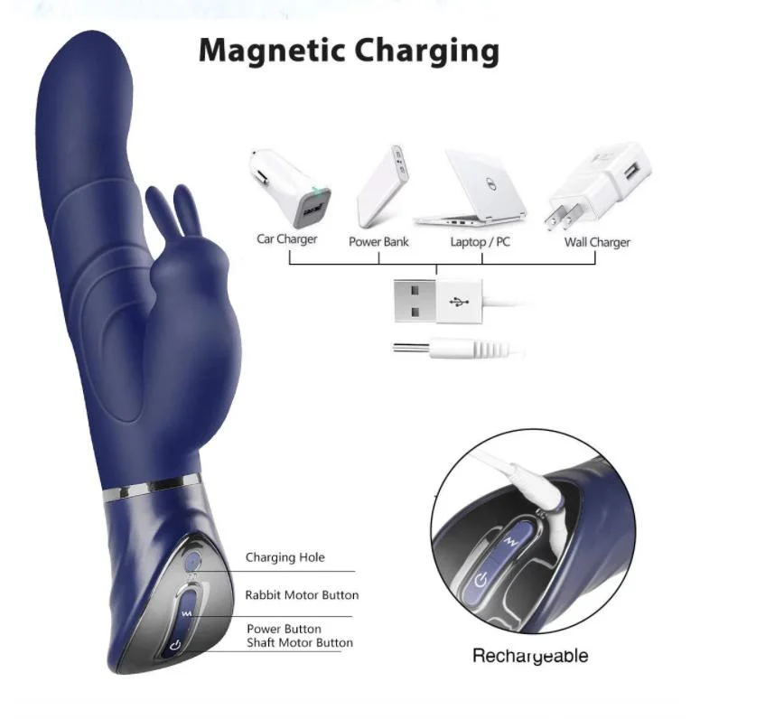 USB Double Rabbit Vibrators for Women Clitoris Stimulator