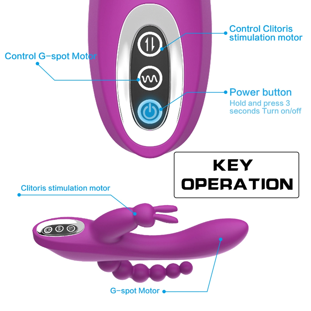 3 in 1 G Spot Vibrator for Women Clitoris Orgasm Silicone Anal Powerful Dildo Vibrator