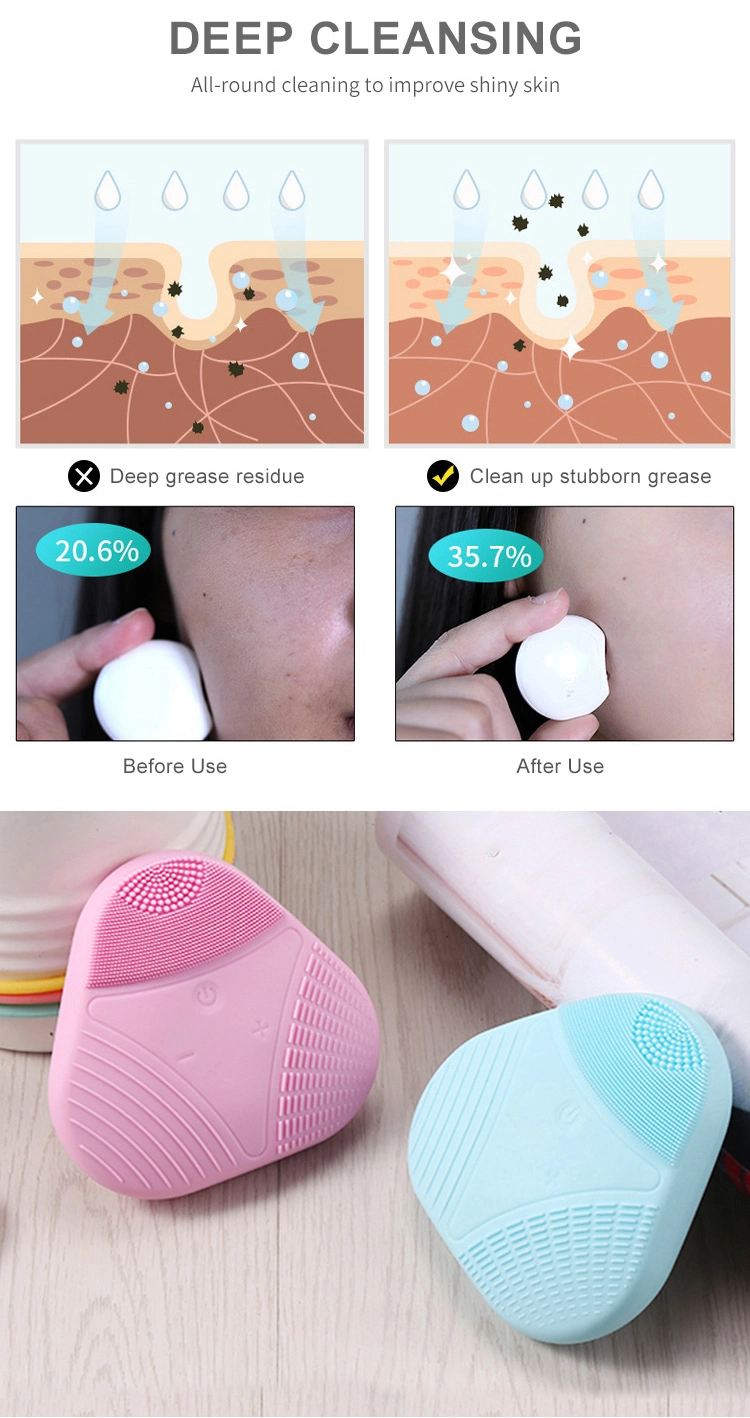 Vibration Facial Cleaner Mini Cleansing Brush Face Washing Beauty Device