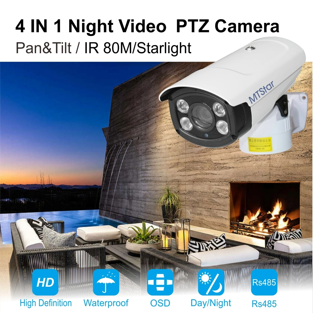2.0MP Starlight 10X Motorized Lens 4 in 1 PTZ Bullet Camera Ahd PTZ Bullet Camera