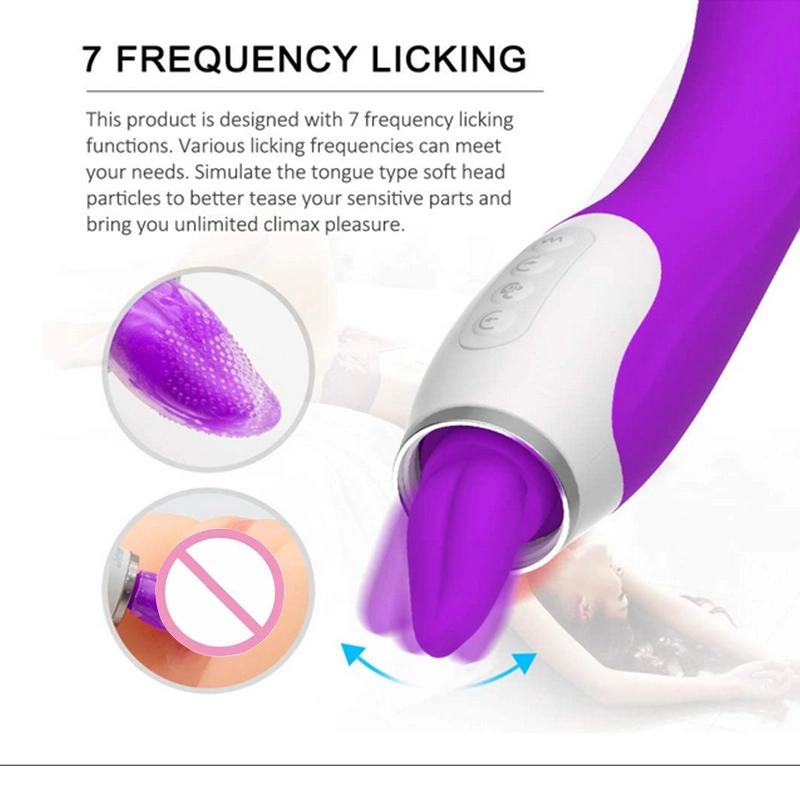 Hot Sale Clitoris Stimulate Dildo Vibrator Licking Sucking Tongue Sex Toys Vibrator