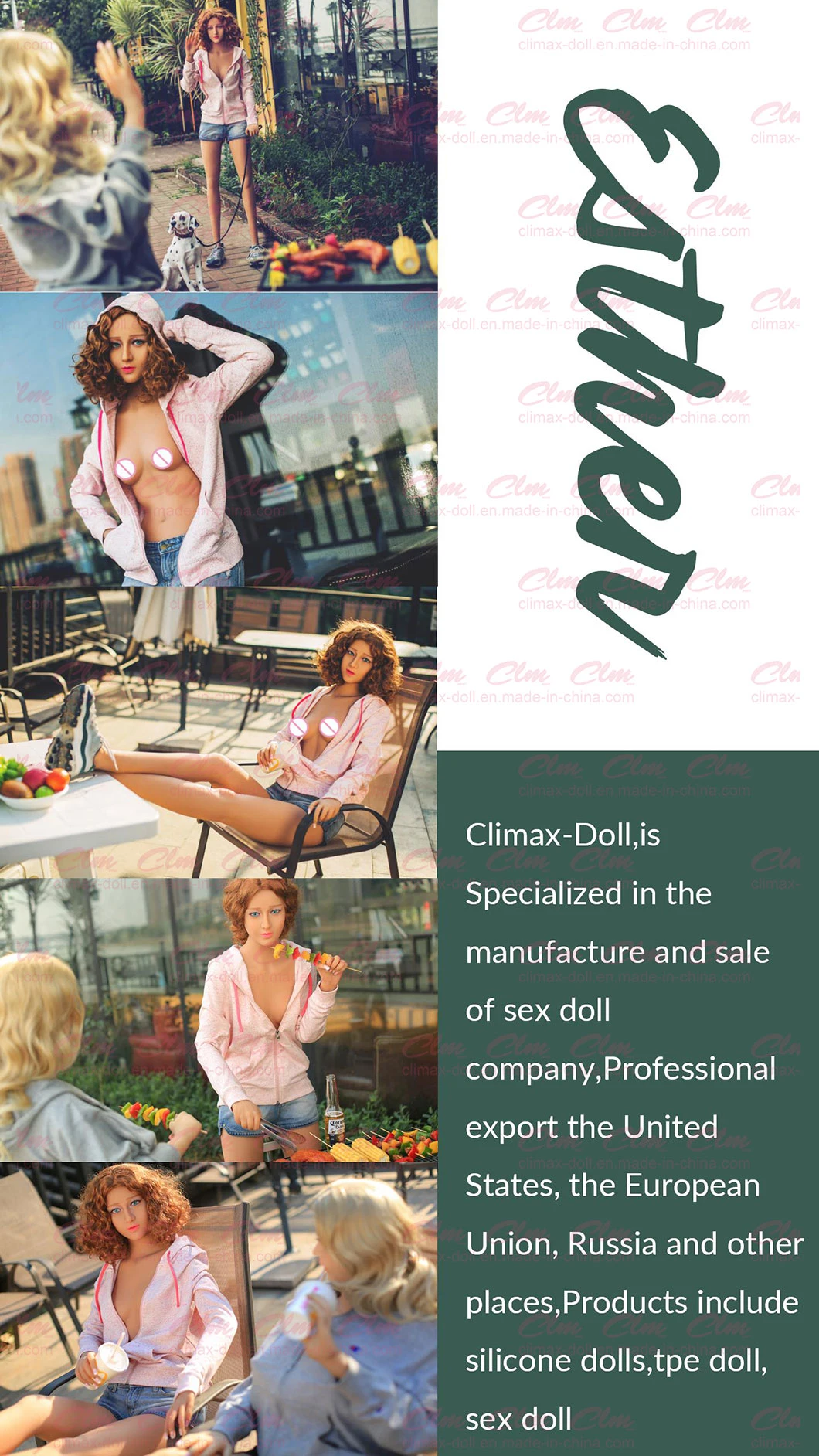 Clm (Climax Doll) 175cm New Style Big Ass TPE Young Girl Silicone Small Sex Doll Realistic Real Love Doll Sex Toy for Men
