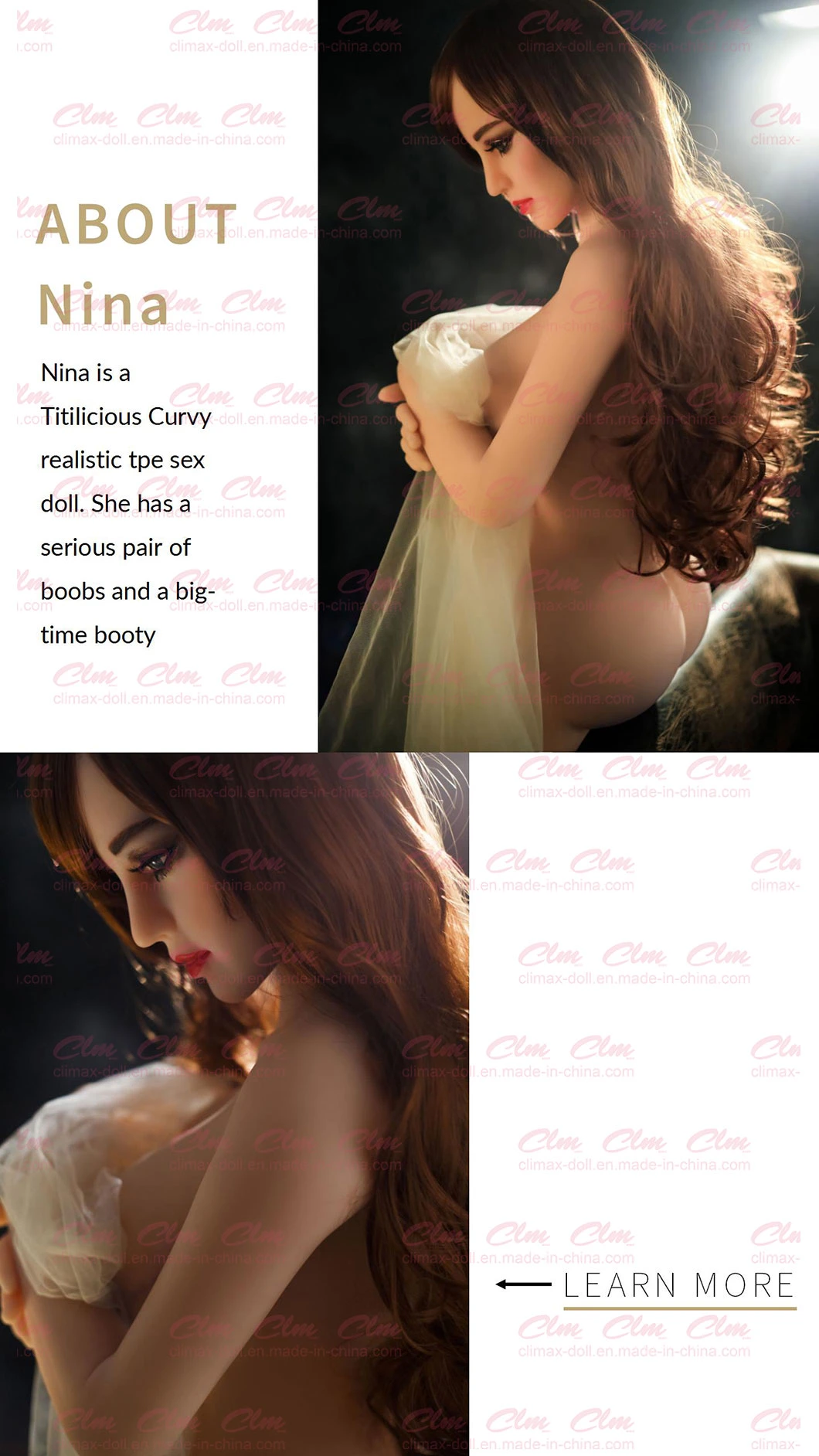 Clm (Climax Doll) 158cm Realistic TPE Sexdoll Sexy Artificial Girl Silicone Big Breast Real Sex Doll Sex Toy for Men