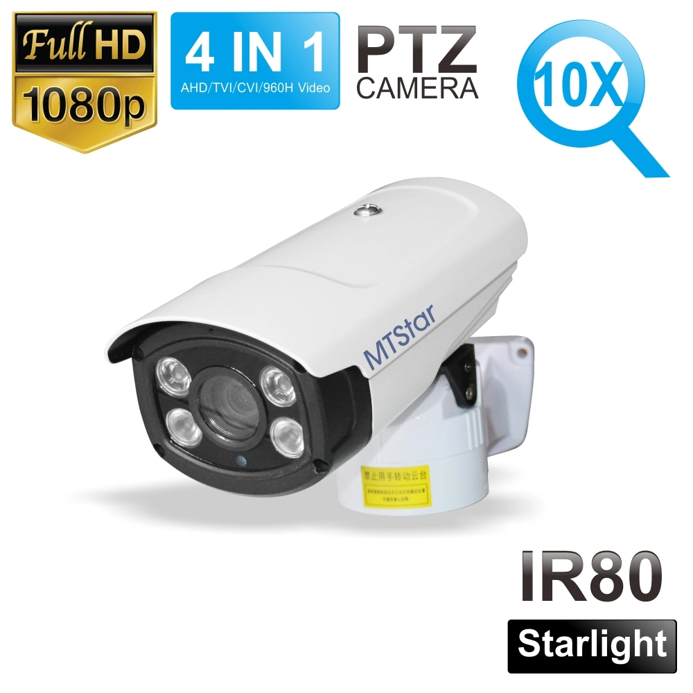 2.0MP Starlight 10X Motorized Lens 4 in 1 PTZ Bullet Camera Ahd PTZ Bullet Camera