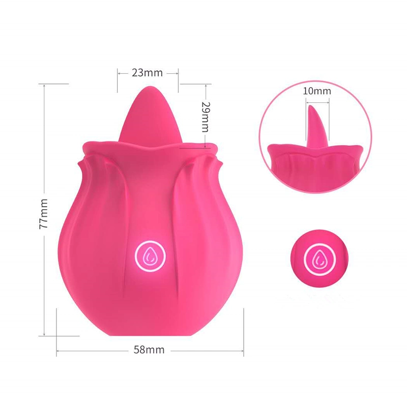Cute Rose Shape Magnetic Sex Clitoral Sucking Vibrator for Women