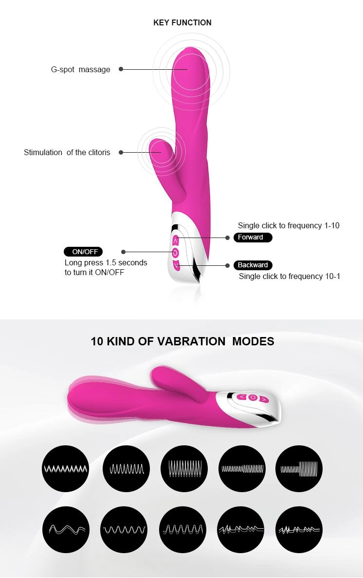 Silicone Rabbit G Sport Vibrator Massaging Sex Toys for Women Couples