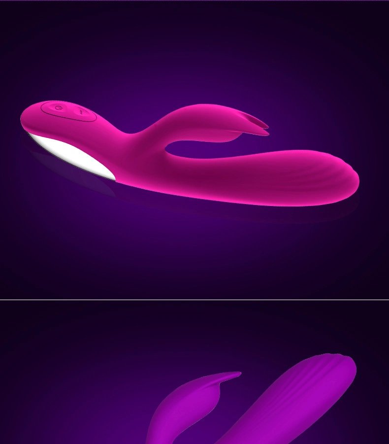 Physically Warm-up Rechargeable Powerful Silicone Rabbit Vibrator Sex Toy for Women
