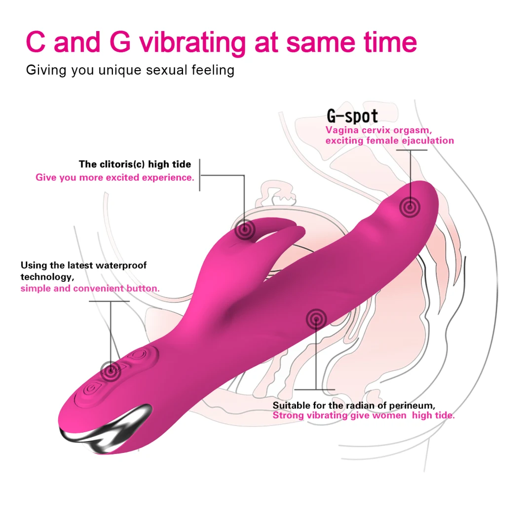 G Spot Dildo Rabbit Vibrator Dual Vibration Vagina Clitoris Massager Sex Toys for Woman Silicone Vibrators for Women Sex Toys