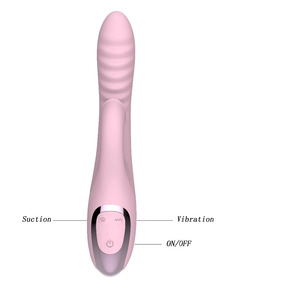 Silicone Two Motors 12 Speeds Female Sucking Adult Vibrator Sex Toy for Girl