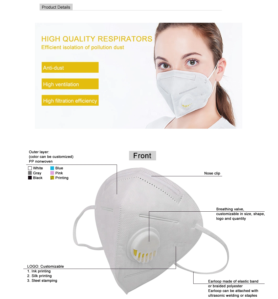Adult FFP2 Foldable Mask with Valve From Chinese Supplier