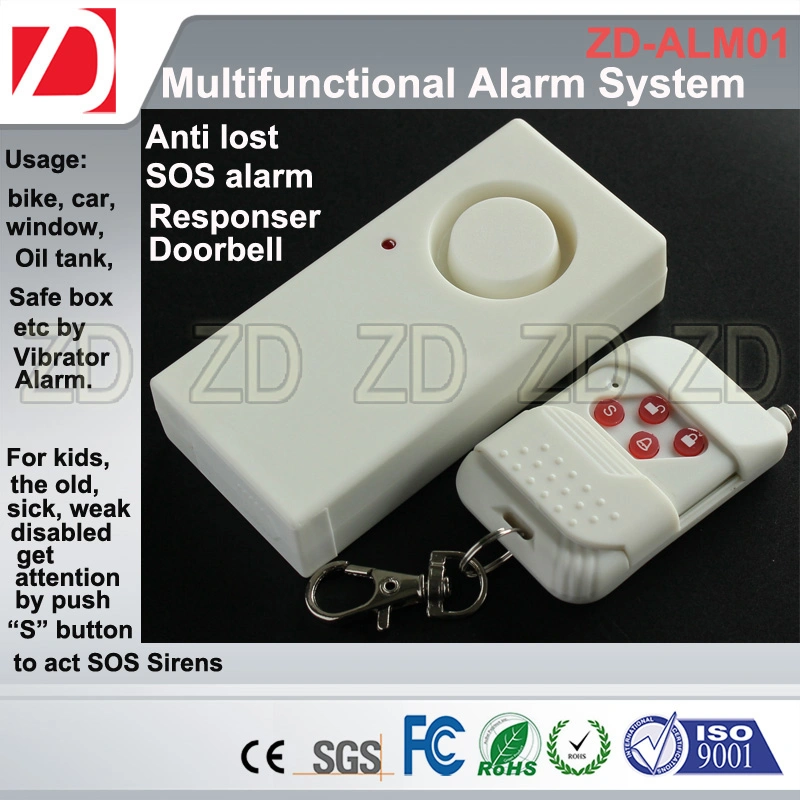 RF Vibration Sensor Alarm with Remote Control for for Door/Window